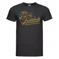 Svartur bolur með gylltu merki - Slim - S til 2XL